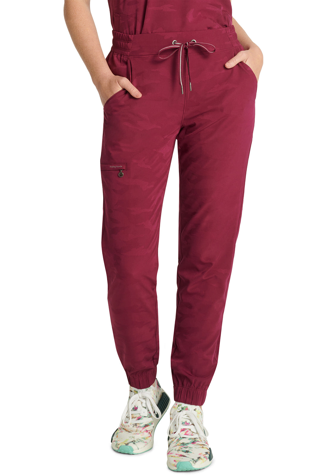 JOGGER HEALING HANDS CAMO 9350 WINE XS